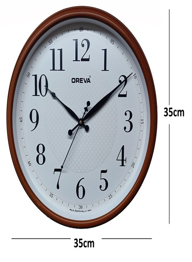 OREVA Plastic Designer Sweep Silent Wall Clock (35.5 x 6.9 x 35.5 cm, D Wood, AQ-6497SS) - Image 3